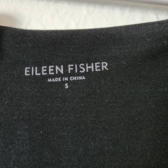 Eileen Fisher Silk Blend Ruffle Front Soft-V Tank Dress Black Size Small - Picture 3 of 7